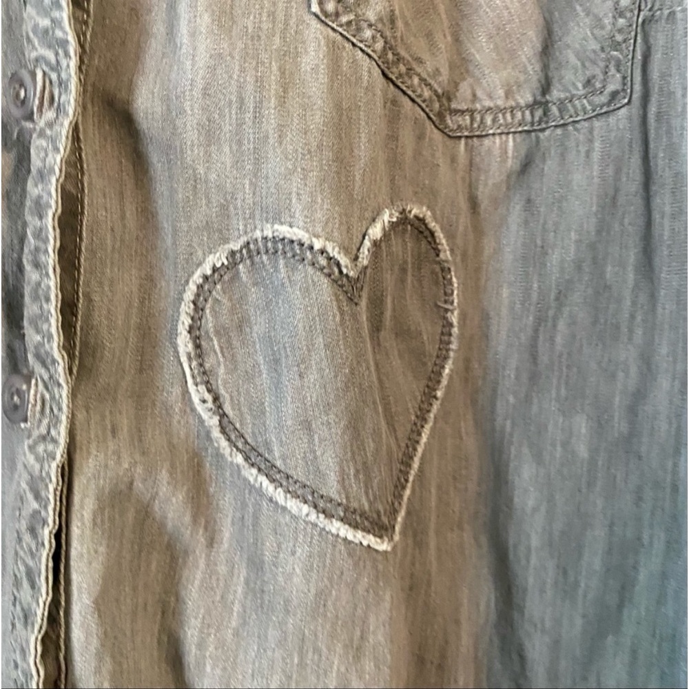 Torrid Gray Taylor Button Front Chambray Shirt - image 6